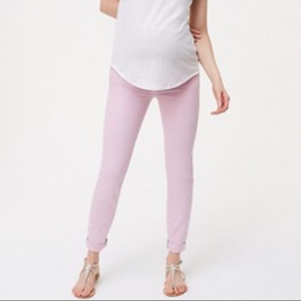 LOFT Maternity Skinny Jeans Pink Sz 0